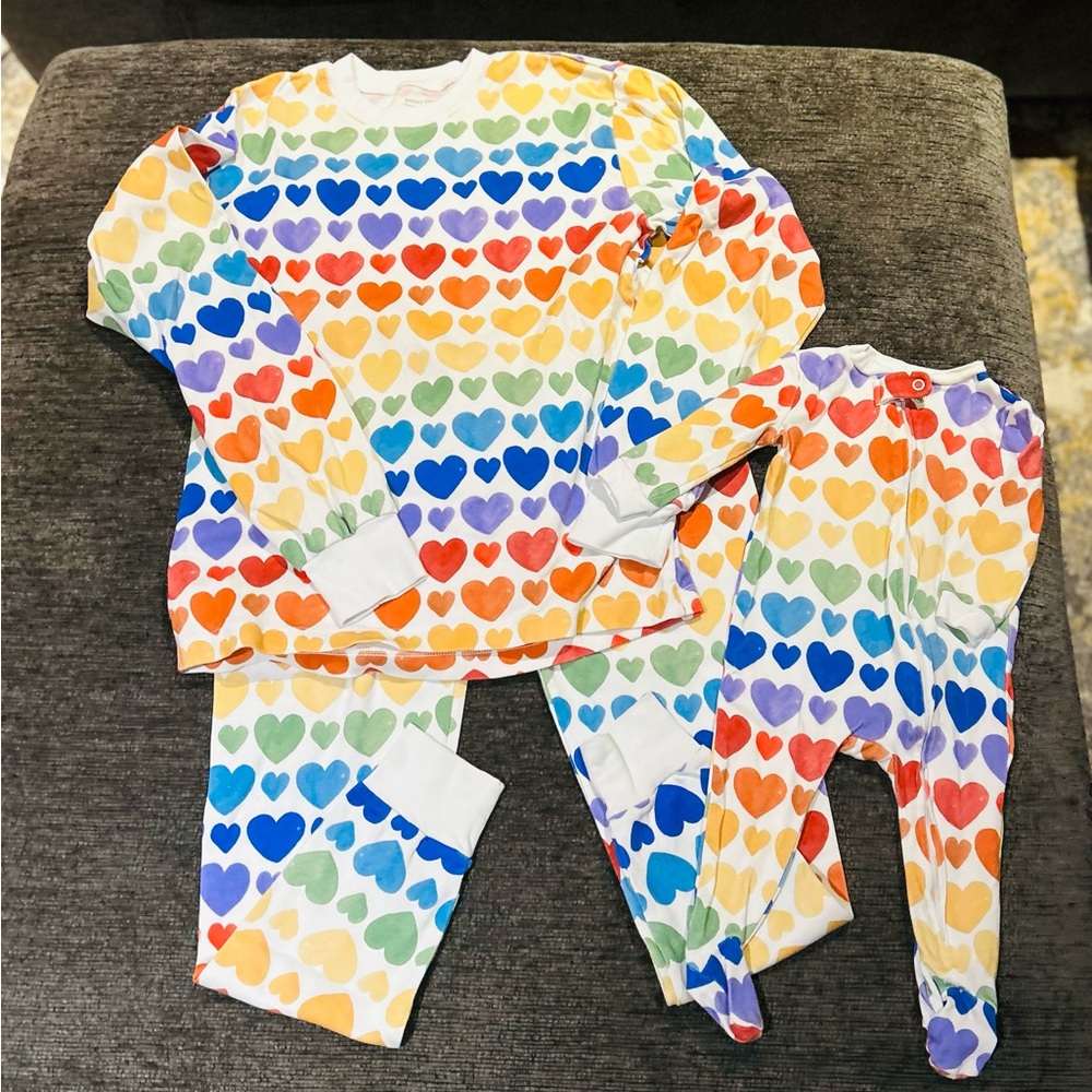 Mom and Mini Rainbow Heart PJs